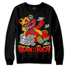 Red Sneakers DopeSkill Sweatshirt Born To Be Rich Graphic Streetwear - Black