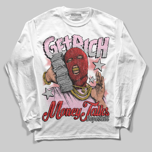 Awake NY x Air Jordan 5 Arctic Pink DopeSkill Long Sleeve T-Shirt Get Rich Graphic Streetwear - White