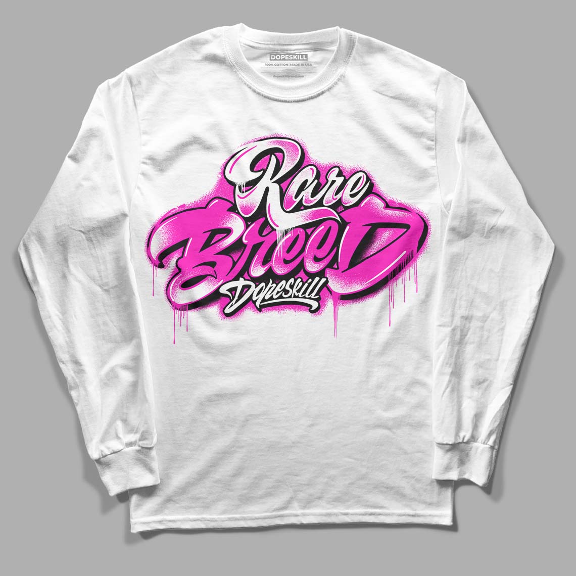 Dunk Low GS “Active Fuchsia” DopeSkill Long Sleeve T-Shirt Rare Breed Type Graphic Streetwear - White