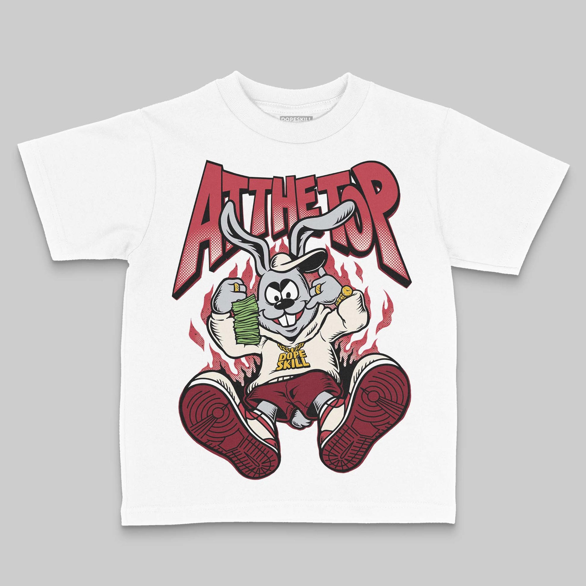 Jordan 4 “Sierra Red" DopeSkill Toddler Kids T-shirt At The Top Graphic Streetwear - White 