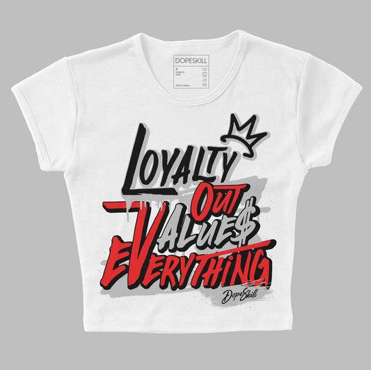 Jordan Spizike Low Bred DopeSkill Women's Crop Top LOVE Graphic Streetwear - White 