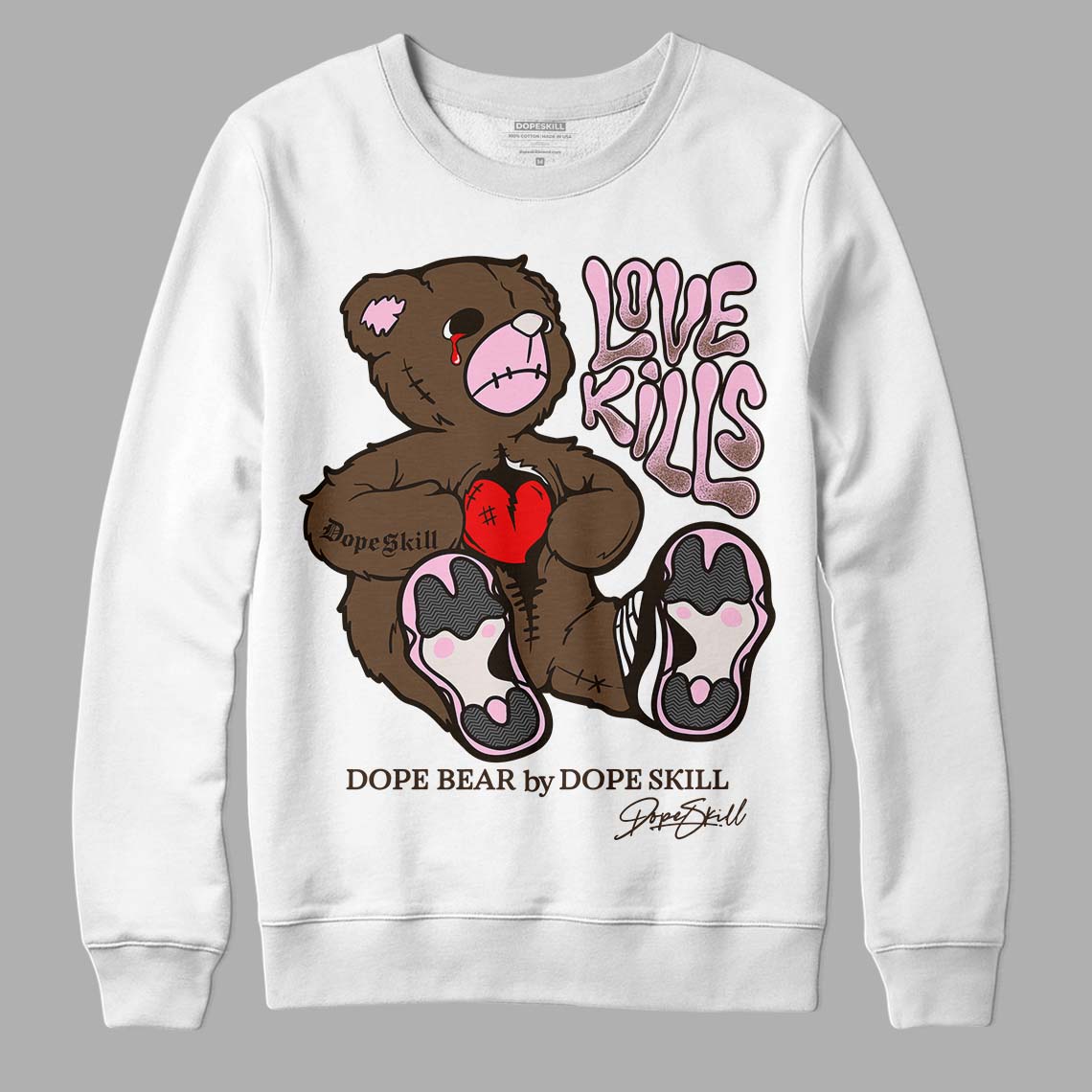 Jordan 11 Retro Neapolitan DopeSkill Sweatshirt Love Kills Graphic Streetwear