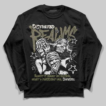 Jordan 3 “Medium Olive” aka “Family Affair” DopeSkill Long Sleeve T-Shirt Distorted Realms Graphic Streetwear - black
