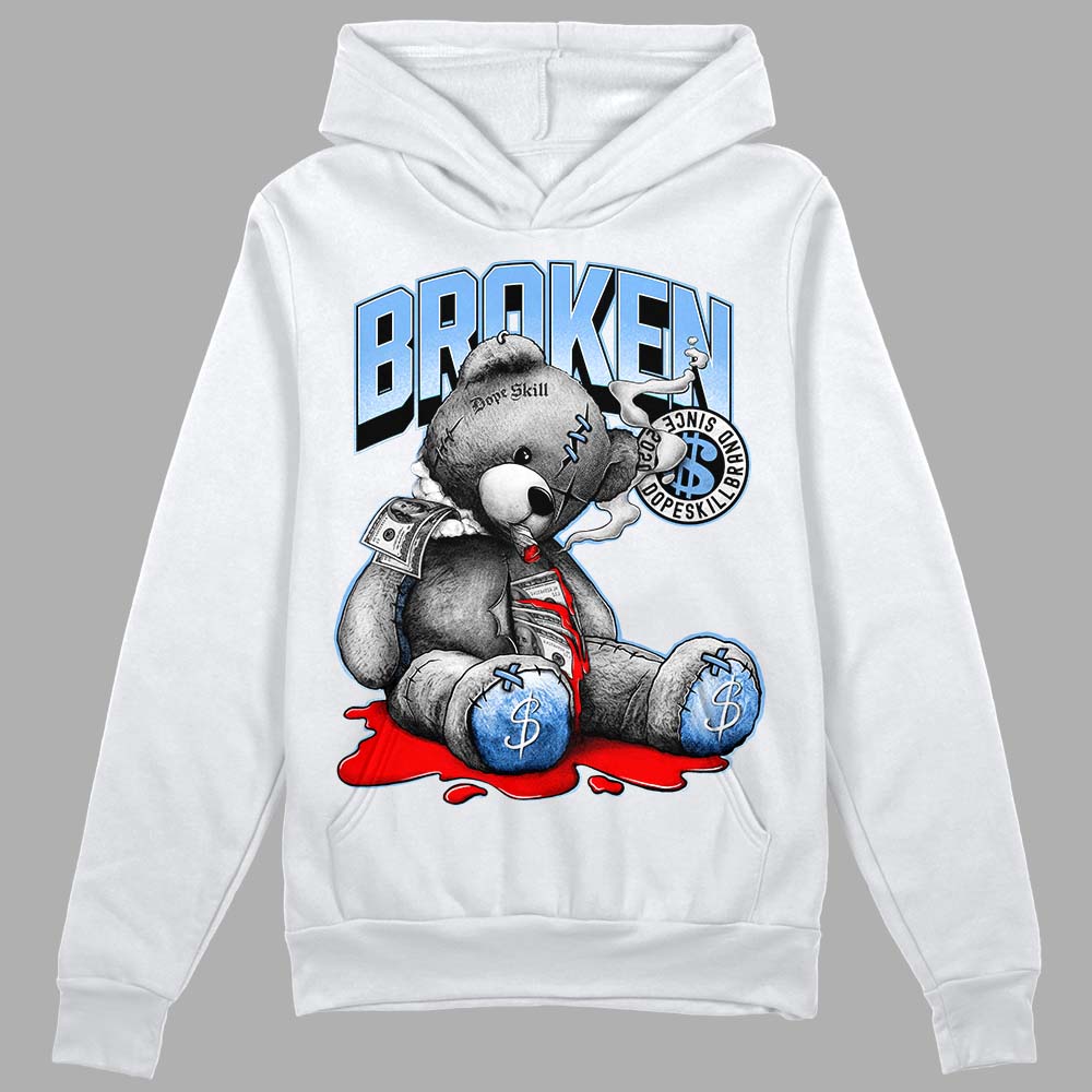 Jordan 9 Powder Blue DopeSkill Hoodie Sweatshirt Sick Bear Graphic Streetwear - White 