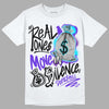 Jordan 6 "Aqua" DopeSkill T-Shirt Real Ones Move In Silence Graphic Streetwear - White 