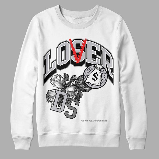 Grey Sneakers DopeSkill Sweatshirt Loser Lover Graphic Streetwear - White 