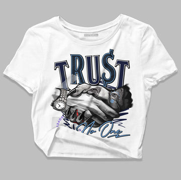 Jordan 5 SE “Georgetown” DopeSkill Women's Crop Top Trust No One Graphic Streetwear