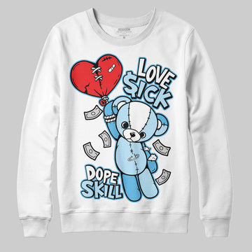 Jordan 11 Retro Legend Blue DopeSkill Sweatshirt Love Sick Graphic Streetwear - White