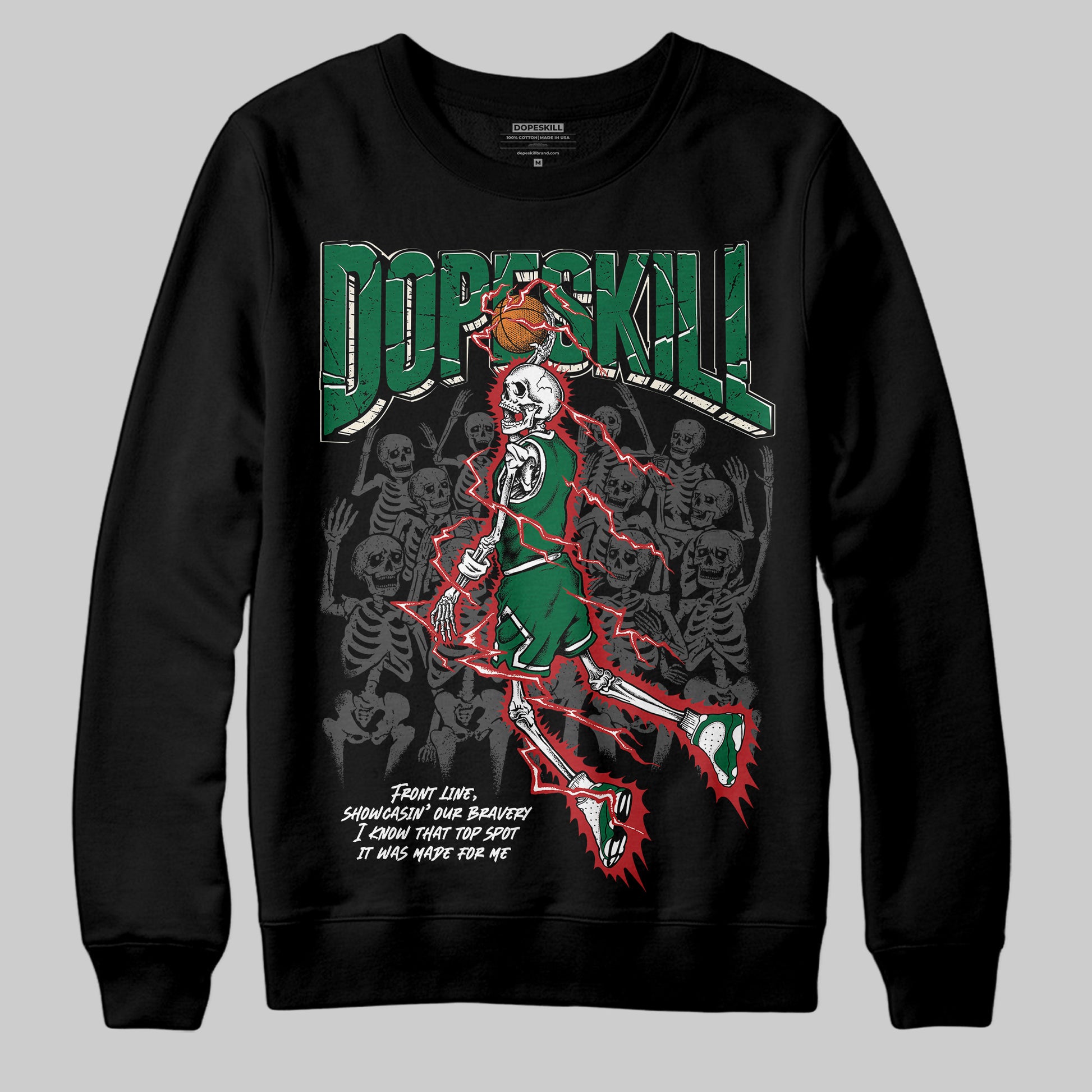 Jordan 13 GS “Pine Green” DopeSkill Sweatshirt Thunder Dunk Graphic Streetwear - Black
