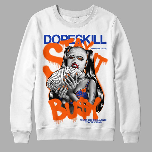 Dunk Low Futura Orange Blaze DopeSkill Sweatshirt Stay It Busy Graphic Streetwear - White