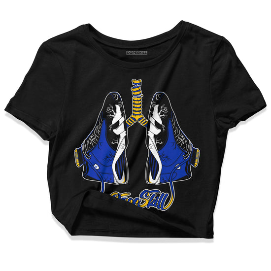 Jordan 14 “Laney” DopeSkill Women's Crop Top Breathe Graphic Streetwear - Black 