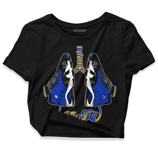 Jordan 14 “Laney” DopeSkill Women's Crop Top Breathe Graphic Streetwear - Black 