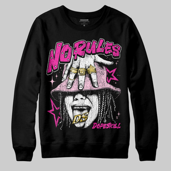 Pink Sneakers DopeSkill Sweatshirt No Rules Graphic Streetwear - black