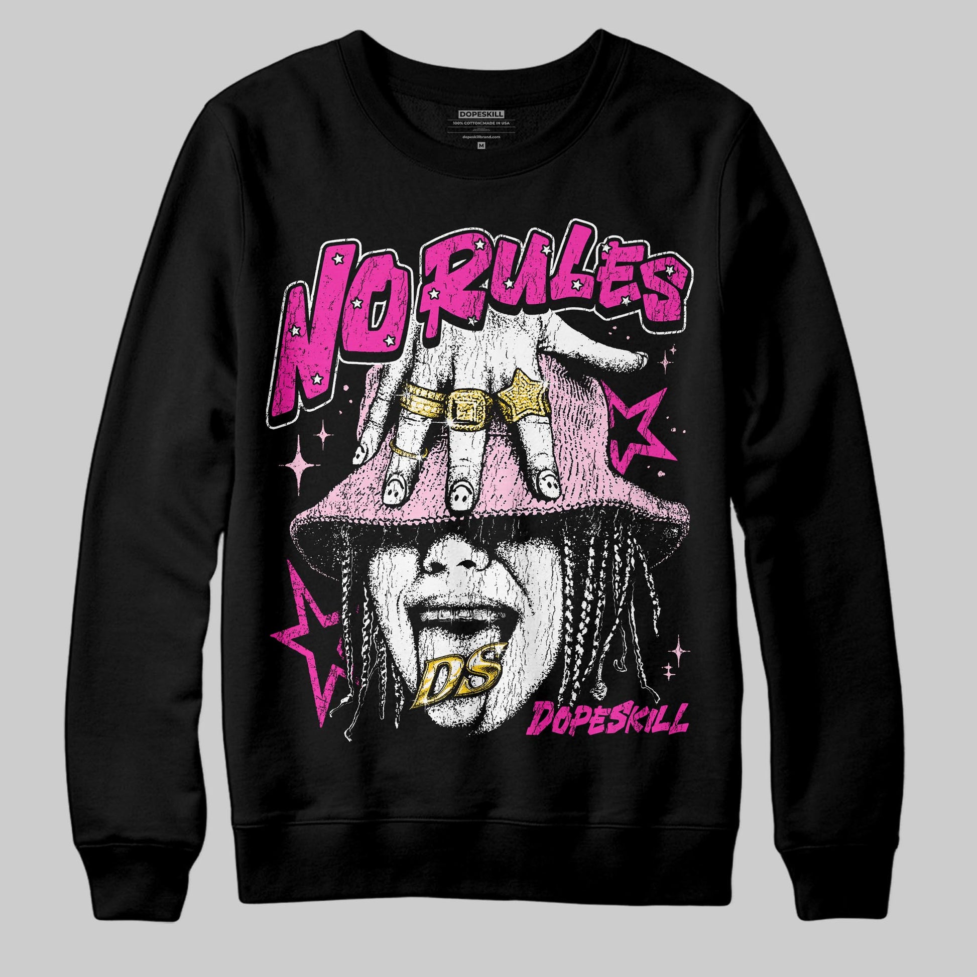 Pink Sneakers DopeSkill Sweatshirt No Rules Graphic Streetwear - black