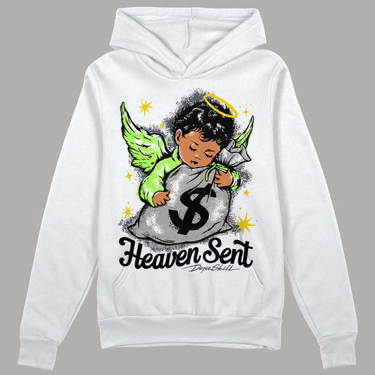 Jordan 5 "Green Bean" DopeSkill Hoodie Sweatshirt Heaven Sent Graphic Streetwear - White