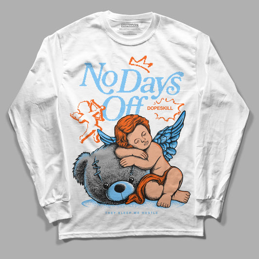 Dunk Low Futura University Blue DopeSkill Long Sleeve T-Shirt New No Days Off Graphic Streetwear - White 