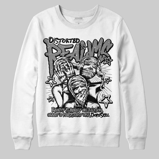 Jordan 10 Retro Shadow (2025) DopeSkill Sweatshirt Distorted Realms Graphic Streetwear - White