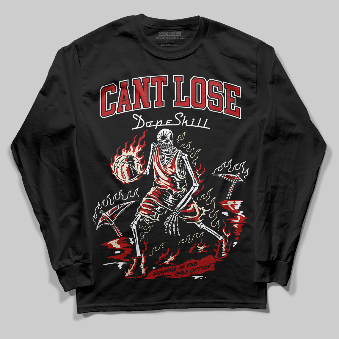 Jordan 1 Retro High OG Black Toe Reimagined DopeSkill Long Sleeve T-Shirt Cant Lose Graphic Streetwear - Black