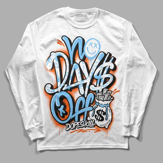 Dunk Low Futura University Blue DopeSkill Long Sleeve T-Shirt No Days Off Graphic Streetwear - White