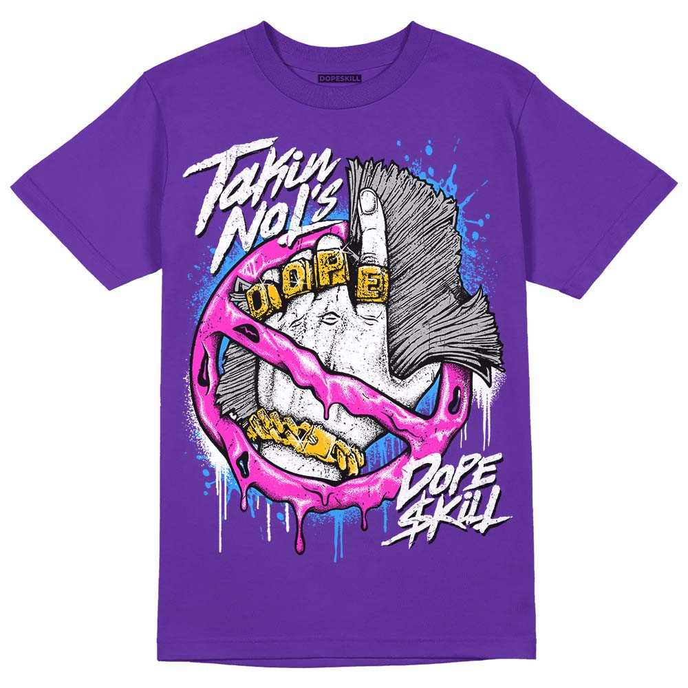 Dunk Low Championship Court Purple DopeSkill Purple T-shirt Takin No L's Graphic Streetwear