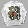 Jordan 4 Retro SE Craft Medium Olive DopeSkill Long Sleeve T-Shirt Love Kills Graphic Streetwear - White