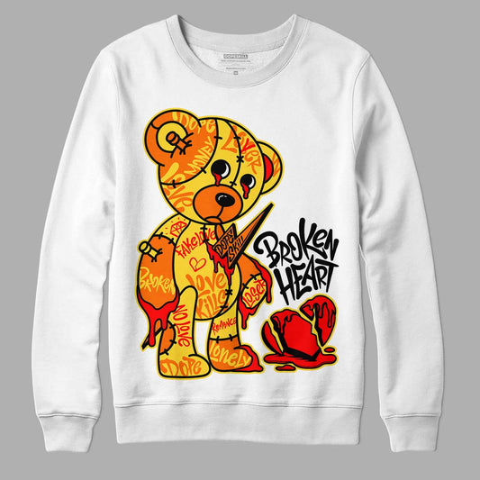 Jordan 4 Thunder DopeSkill Sweatshirt Broken Heart Graphic Streetwear - White
