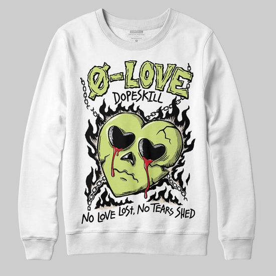 Jordan 5 “Luminous Green” DopeSkill Sweatshirt Crying Heart Graphic Streetwear - White
