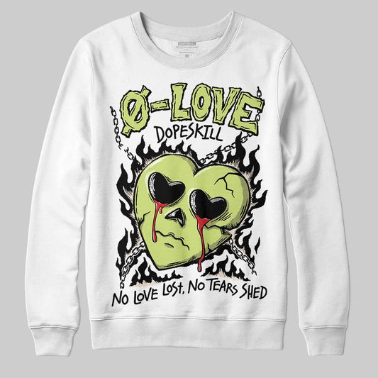 Jordan 5 “Luminous Green” DopeSkill Sweatshirt Crying Heart Graphic Streetwear - White