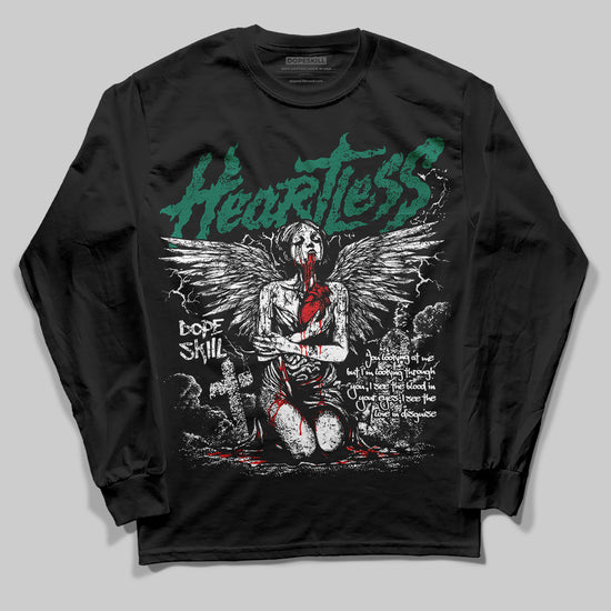 Jordan 4 Retro Oxidized Green DopeSkill Long Sleeve T-Shirt Heartless Graphic Streetwear - Black