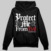 Jordan 11 “Bred Velvet” DopeSkill Hoodie Sweatshirt Protect Me From Evil Graphic Streetwear - Black