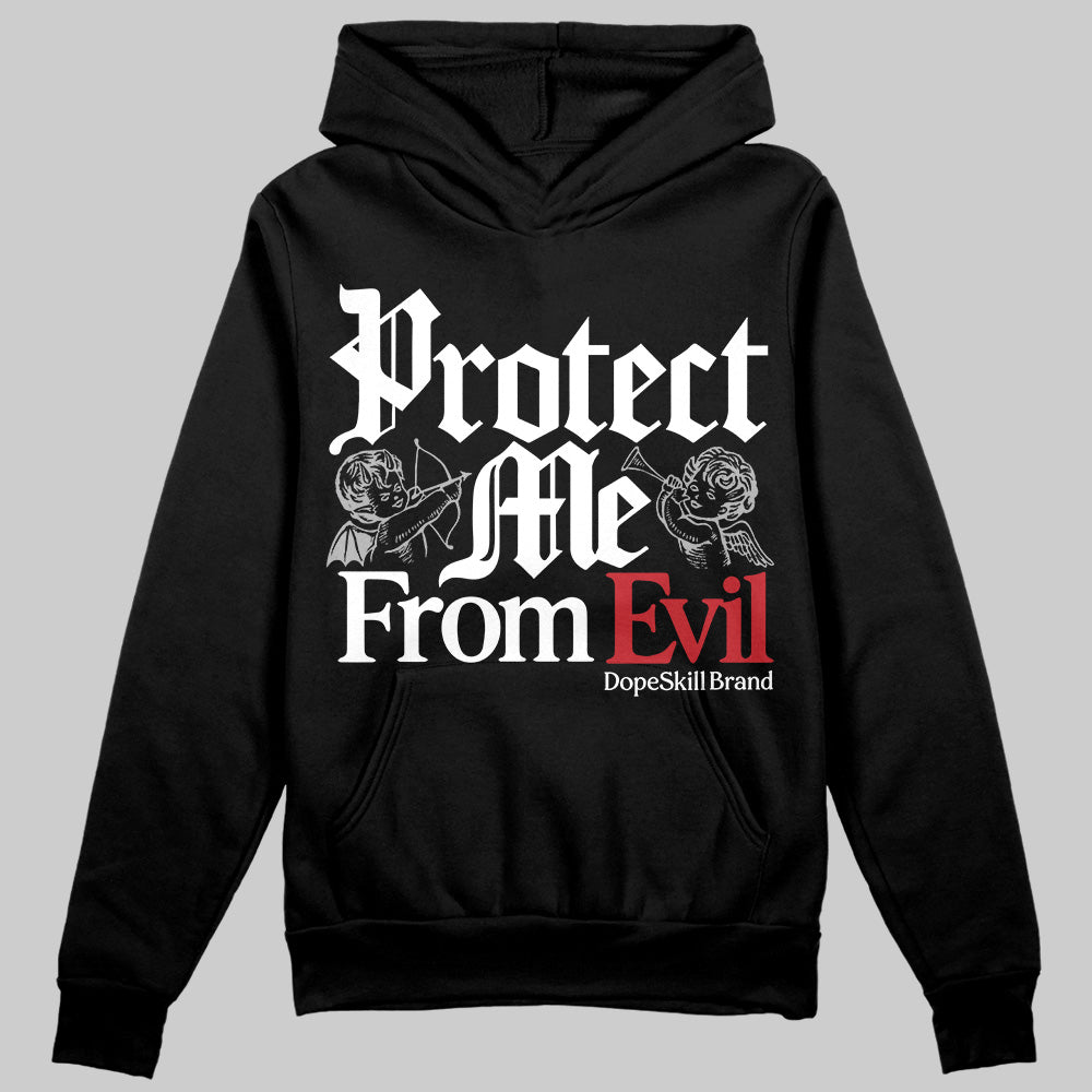 Jordan 11 “Bred Velvet” DopeSkill Hoodie Sweatshirt Protect Me From Evil Graphic Streetwear - Black