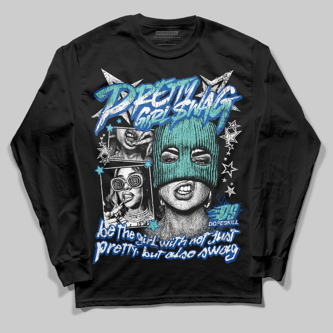 Jordan 12 “Blueberry” DopeSkill Long Sleeve T-Shirt Pretty Girl Swag Graphic Streetwear - Black