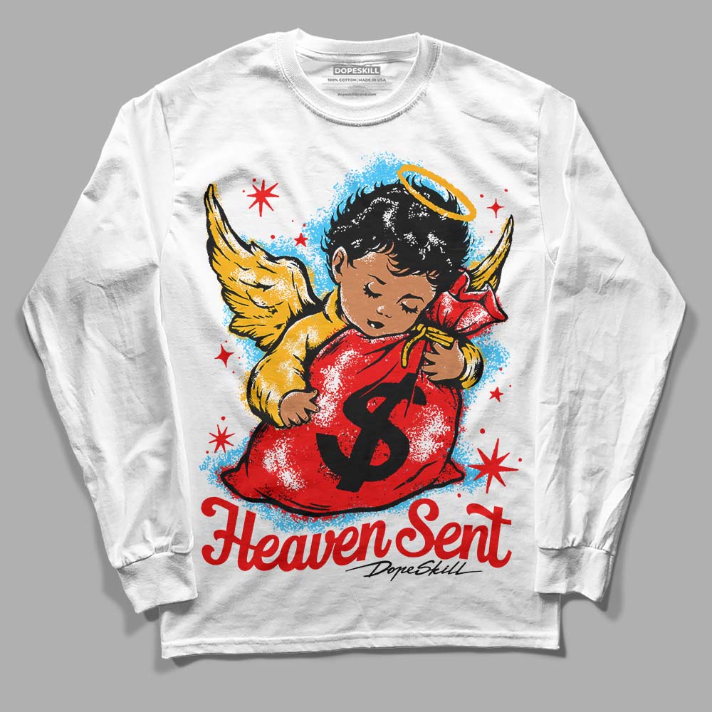 Red Sneakers DopeSkill Long Sleeve T-Shirt Heaven Sent Graphic Streetwear - White