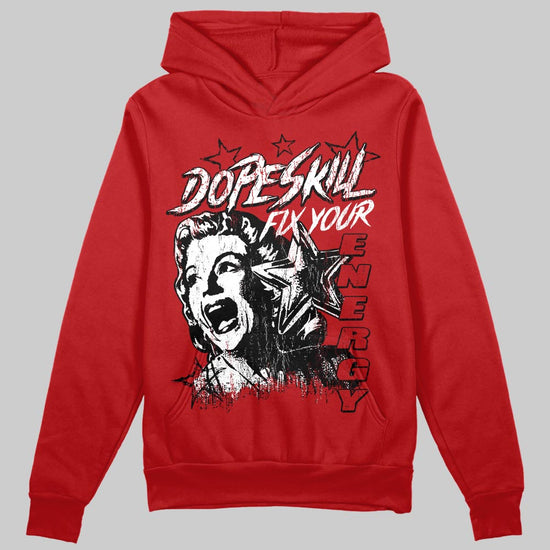 Red Sneakers DopeSkill Hoodie Fix Your Energy Graphic Streetwear - Red