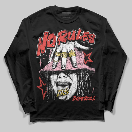 Red Sneakers DopeSkill Long Sleeve T-Shirt No Rules Graphic Streetwear - black