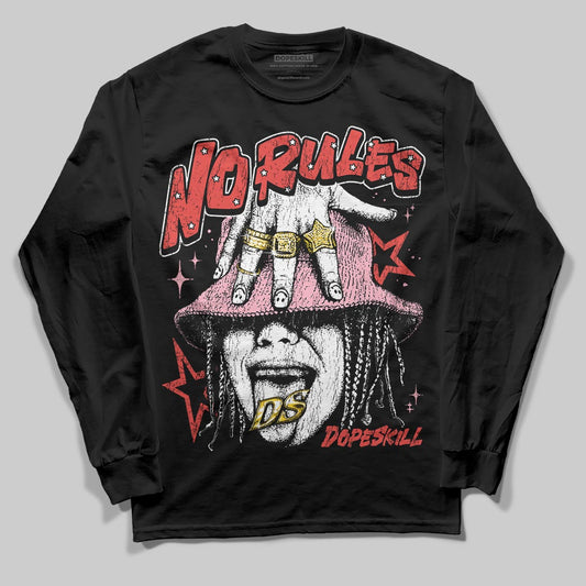 Red Sneakers DopeSkill Long Sleeve T-Shirt No Rules Graphic Streetwear - black