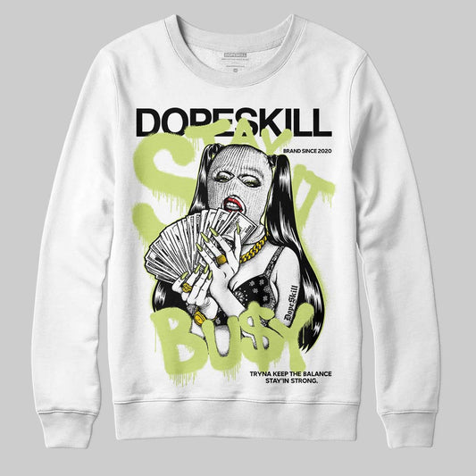 Jordan 5 “Luminous Green” DopeSkill Sweatshirt Stay It Busy Graphic Streetwear - White