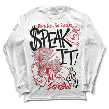 Jordan 12 “Red Taxi” DopeSkill Long Sleeve T-Shirt Speak It Graphic Streetwear - White 