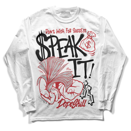 Jordan 12 “Red Taxi” DopeSkill Long Sleeve T-Shirt Speak It Graphic Streetwear - White 