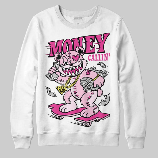 Pink Sneakers DopeSkill Sweatshirt Money Callin' Graphic Streetwear - White