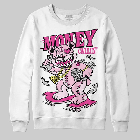 Pink Sneakers DopeSkill Sweatshirt Money Callin' Graphic Streetwear - White