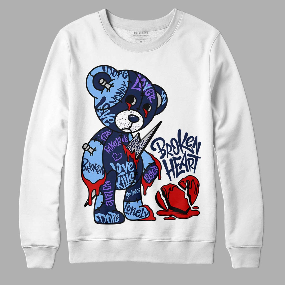 Georgetown 5s DopeSkill Sweatshirt Broken Heart Graphic – DOPESKILL®