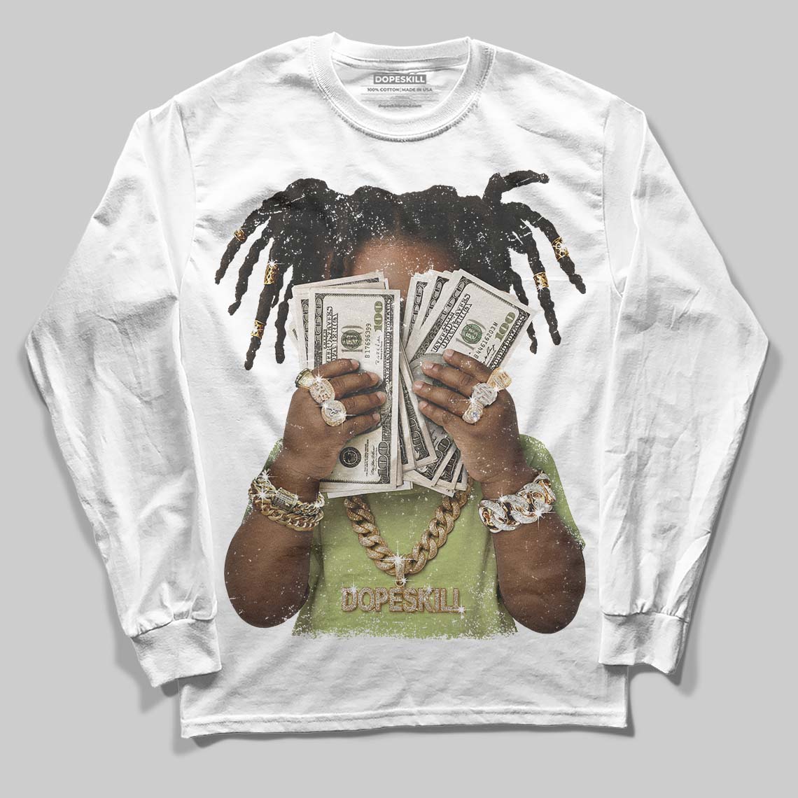 Jordan 11 “Inner Beast” DopeSkill Long Sleeve T-Shirt Rich Youth Graphic Streetwear - White