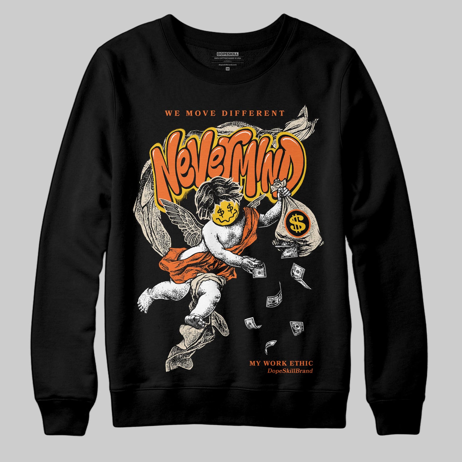Jordan 3 “Starfish” DopeSkill Sweatshirt Nevermind Graphic Streetwear - Black