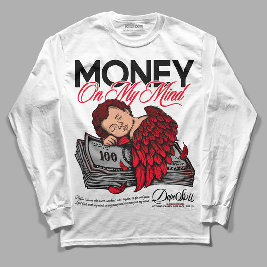 Jordan 4 Red Thunder DopeSkill Long Sleeve T-Shirt MOMM Graphic Streetwear - White