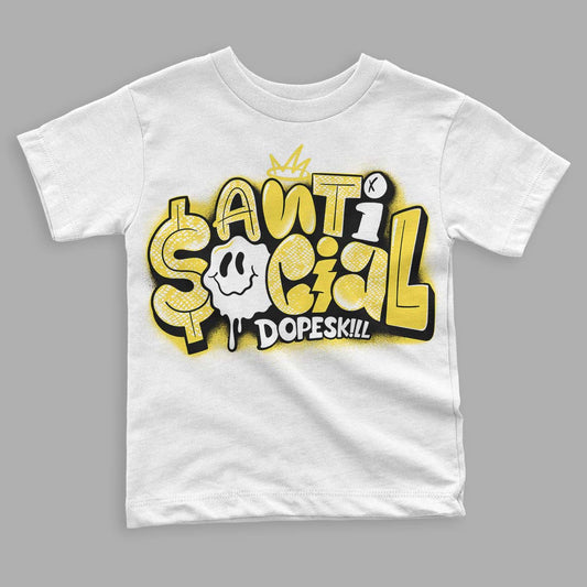 Jordan 11 Low 'Yellow Snakeskin' DopeSkill Toddler Kids T-shirt Anti Social Graphic Streetwear - White 