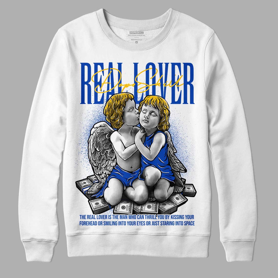 Jordan 14 “Laney” DopeSkill Sweatshirt Real Lover Graphic Streetwear - White