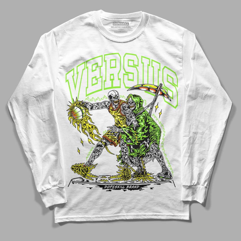 Neon Green Sneakers DopeSkill Long Sleeve T-Shirt VERSUS Graphic Streetwear - White 