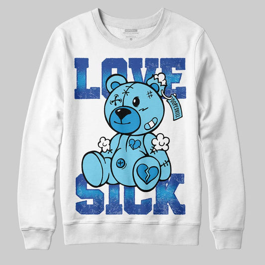 Royal Blue Sneakers DopeSkill Sweatshirt Love Sick Graphic Streetwear - White