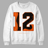 Jordan 12 Retro Brilliant Orange DopeSkill Sweatshirt No.12 Graphic Streetwear - White